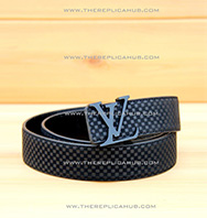 LV Black Suede Leather Belt